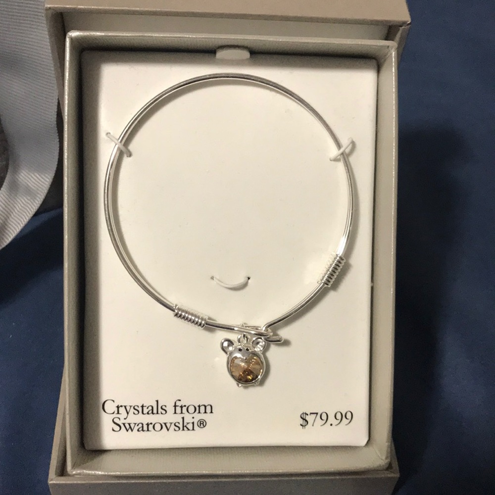 Swarovski Golden Shadow Mouse Charm Bangle